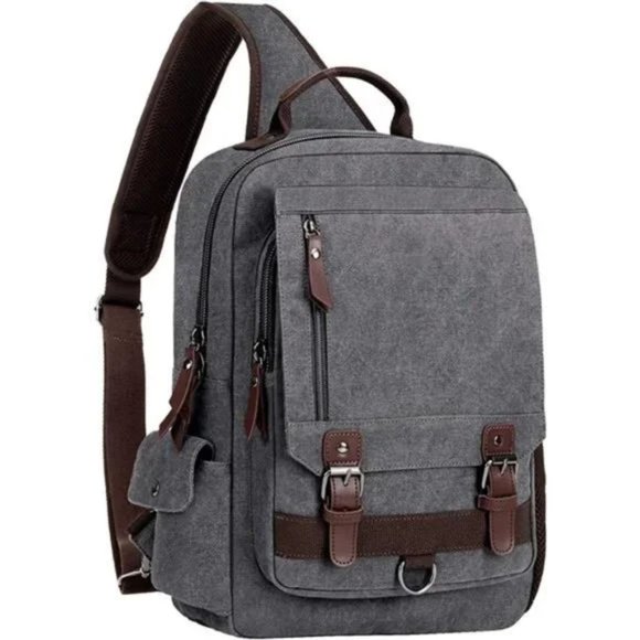 New Sling Bag for Men Sling Backpack Laptop Grey-15.6
